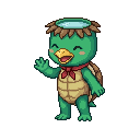 A cute baby monster kindergarten student, 河童 Kappa. 孩童体型绿...