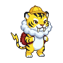 A cute baby monster kindergarten student, 雷兽 Raijū. 黄色小剑齿...