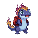 A cute baby monster kindergarten student, 沙罗曼达 / 火蜥蜴 Sala...