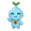 A cute baby monster kindergarten student, 史莱姆 Slime. 蓝色半透...