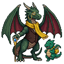 An adult monster parent picking up a kid from kindergarte...