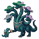 An adult monster parent picking up a kid from kindergarte...