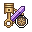 Exactly FIFTEEN DISTINCT crisp 32-pixel sprites for a dar...