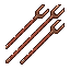 请生成一个用于俯视角2D像素风生存沙盒游戏的鱼叉枪弹药（Harpoon Ammo）Sprite。 这是游戏中的远程...