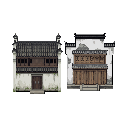 An old two-storey house of a Jiangnan village in Zhejiang...