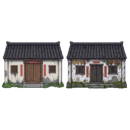 An old single-storey farmhouse of a Jiangnan village in Z...