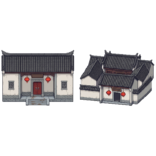 The ancestral hall of a village in Zhejiang, China, the l...