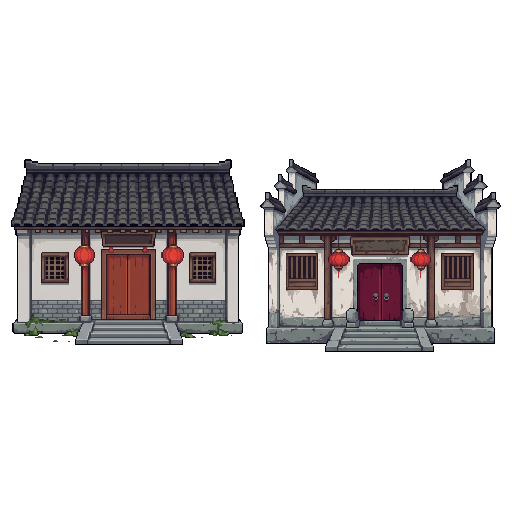 The ancestral hall of a village in Zhejiang, China: the w...