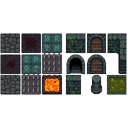 Create a production-oriented 16-bit pixel art tileset for...