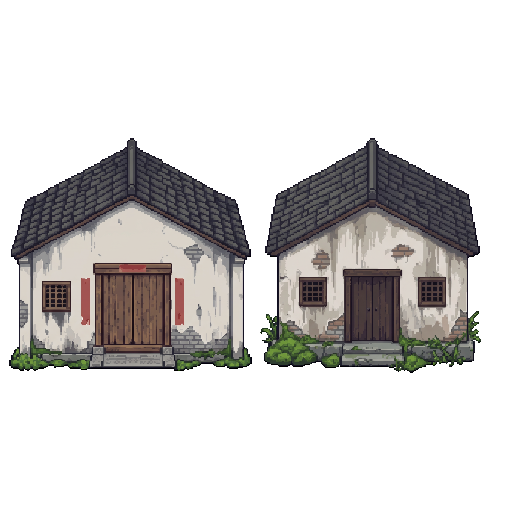 An old single-storey farmhouse of a Jiangnan village in Z...