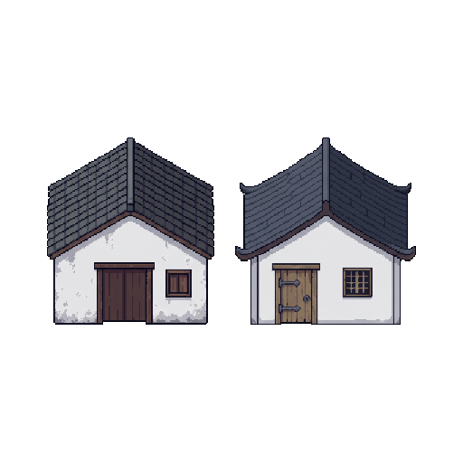 A small single-storey house of a Jiangnan village in Zhej...