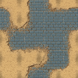 Top down pixel art transition: blue gray traditional Beij...